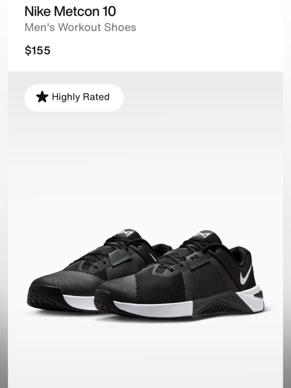 Nike Metcon 10 Black & White 11.5 Mens